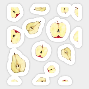 Hand-drawn apple and pear pattern Sticker